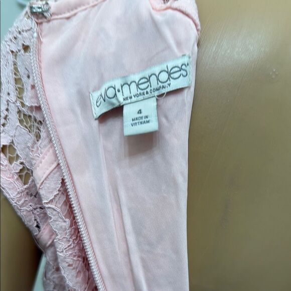 Eva Mendes New York Co Pink Lace A Line Flutter Short Sleeve Midi Dress Sz 4 - Picture 9 of 17
